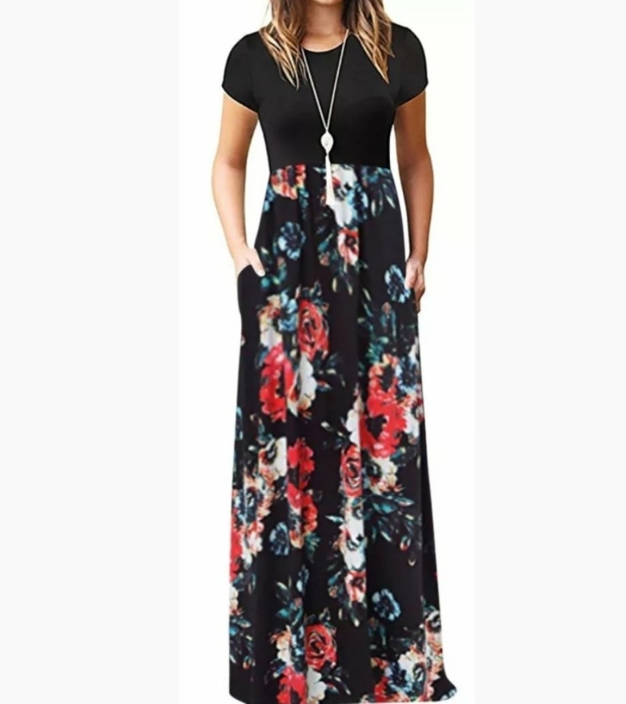 Floral Symbol Long Dress